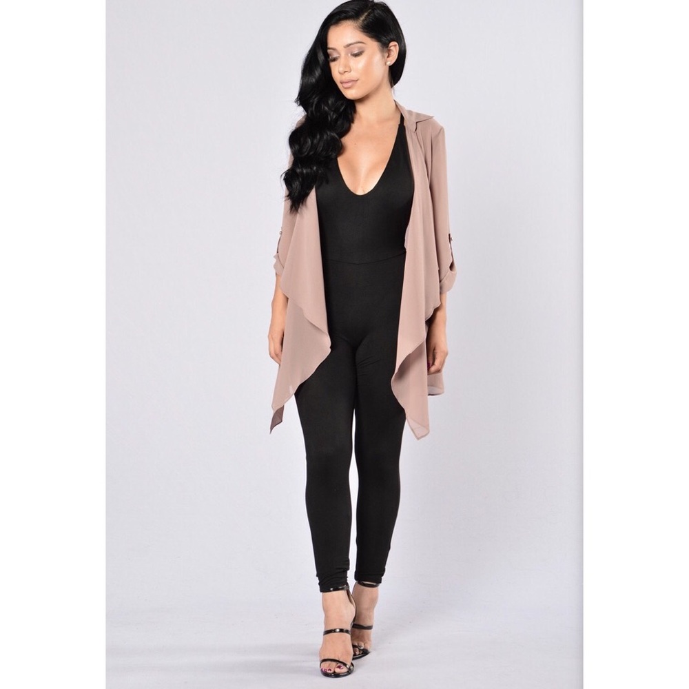 Fashion Nova Light Coverup Jacket Mocha
